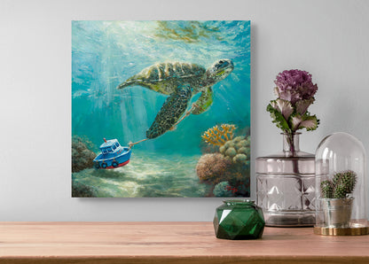 Ocean Hitchhiker - Fine Art Canvas Print, Stretched & Unframed