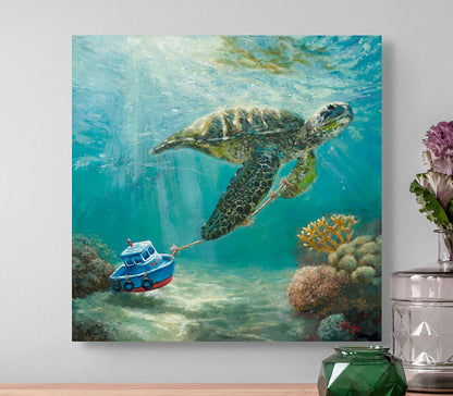 Ocean Hitchhiker - Fine Art Canvas Print, Stretched & Unframed