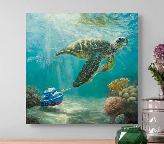 Ocean Hitchhiker - Fine Art Canvas Print, Stretched & Unframed