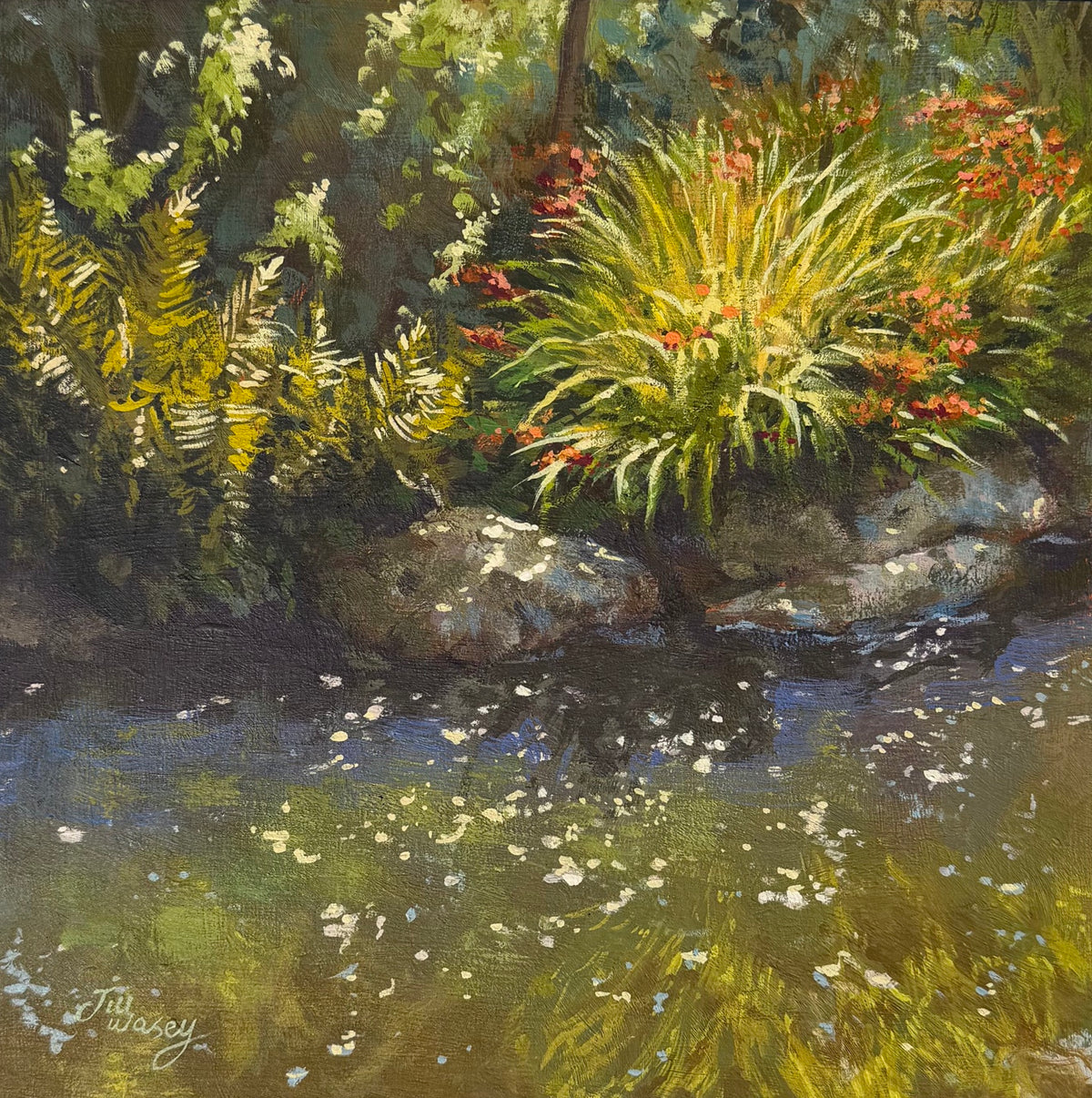 Secret Oasis Original Gouache (en plein air)